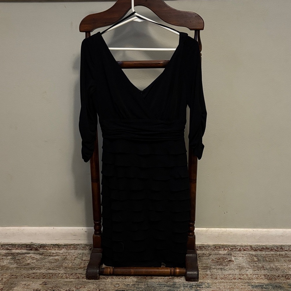 S.L. Fashions Black Long Sleeve Dress
